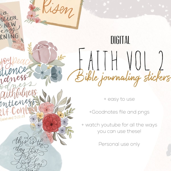 Faith Sticker Vol 2  | Digital Bible Journaling Stickers Bible Lettering quotes