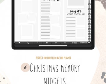 Christmas Memory Widgets - Christmas Stickers  | Digital WIDGETS for Customizable Digital LIFE Planner | Digital widget only