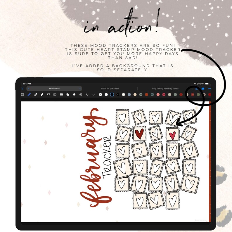 February Text Stickers February 26 Mood Tracker Stickers | Modern Digital Mood Stickers ...