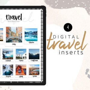 Digitale Reise-Einlagen für den anpassbaren und Life Digital Planner | Nur digitale Beilagen