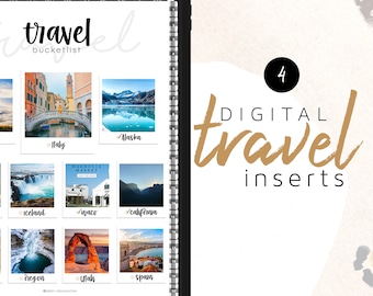 Travel Digital INSERTS for the Customizable and Life Digital Planner | Digital inserts only