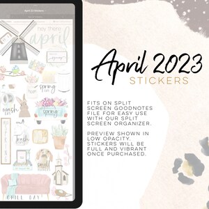 April 2023 Digital Stickers | Spring Goodnotes Modern Stickers, Digital ...