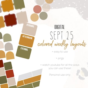 September 25 Weekly Digital INSERTS for the Customizable and Life Digital Planner | Digital inserts only