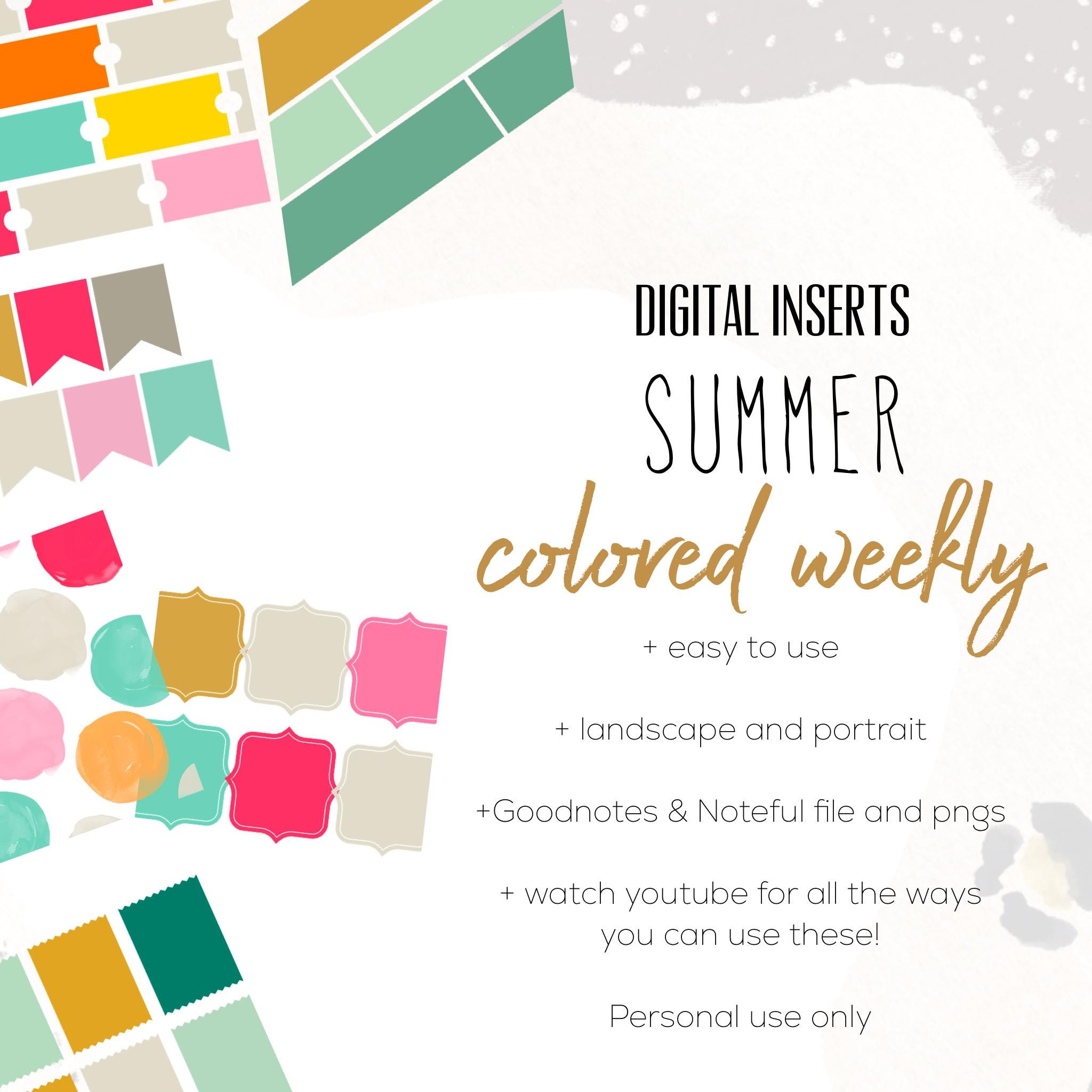 Digital Insert Card Summer Weekly Digital INSERTS for the Customizable and Life Digital ...