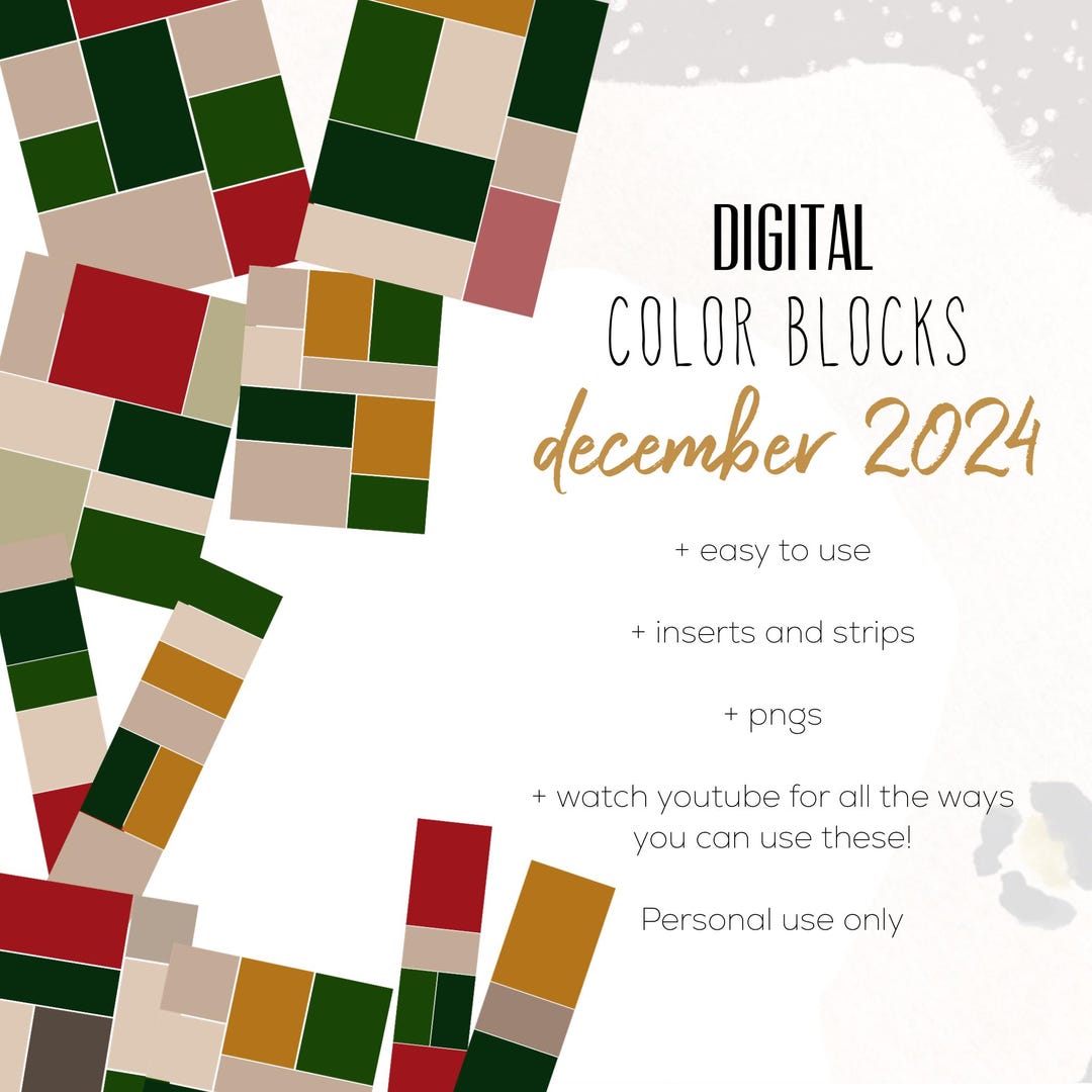 December 24 Color Blocks for the Customizable and Life Digital Planner ...