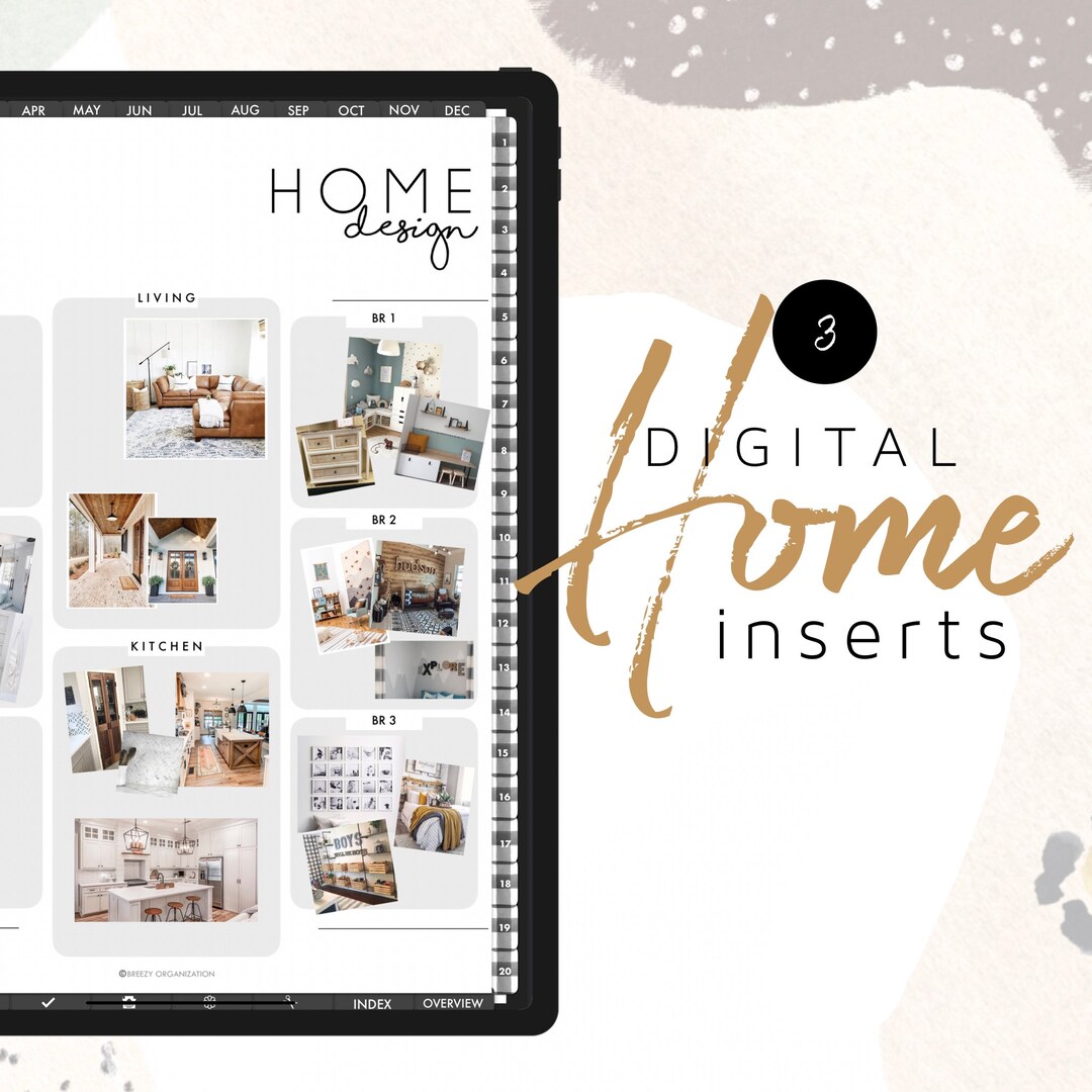 Digital Insert Card Home Digital INSERTS for the Customizable and Life Digital Planner ...