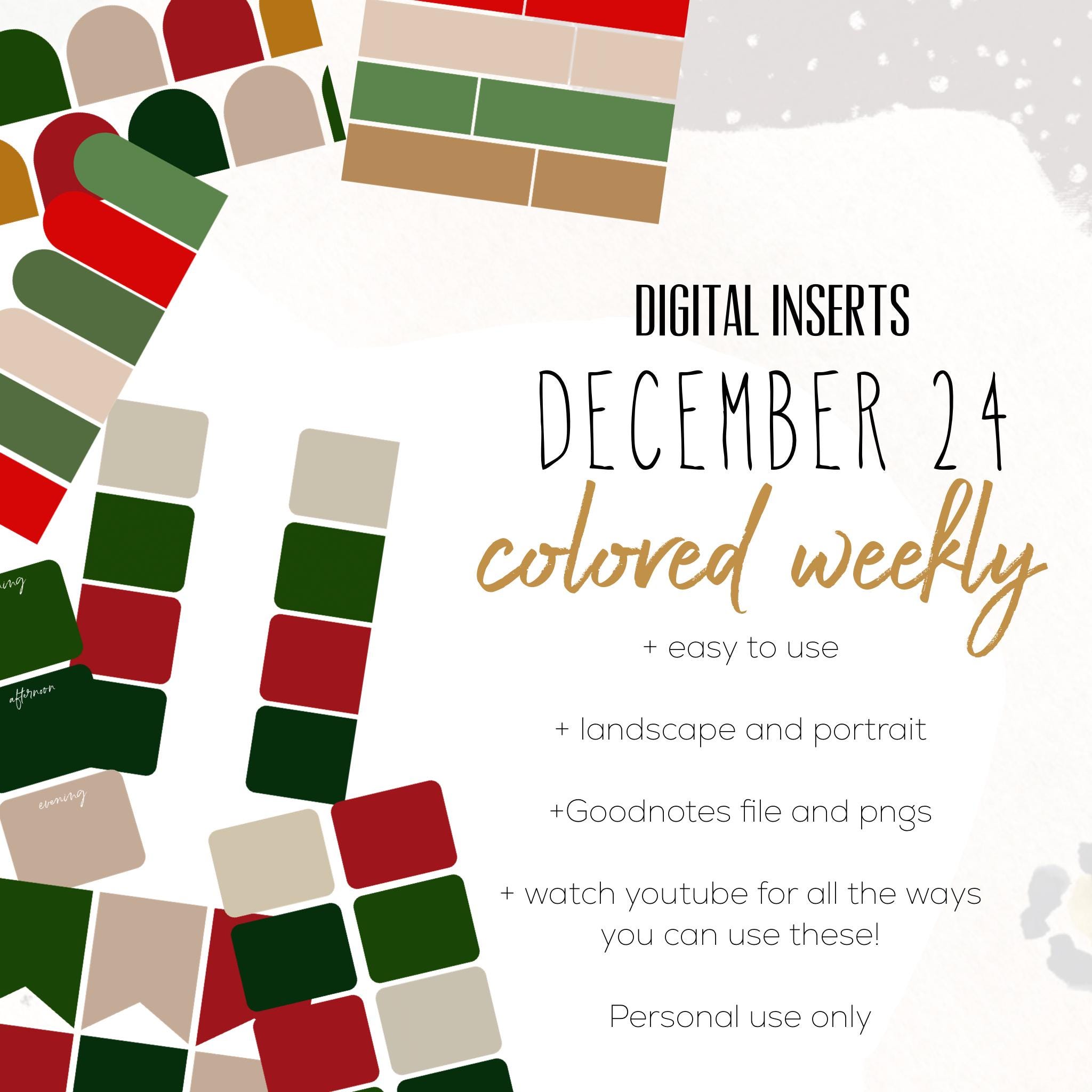 Digital Insert Card December 24 Weekly Digital INSERTS for the Customizable and Life ...