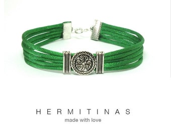 Pulsera Verde Seda Pulsera San Patricio Trébol Suerte Brazalete Cola de Ratón Pulsera para Hombre Idea Regalo Pulsera Mujer Amistad Irlanda.