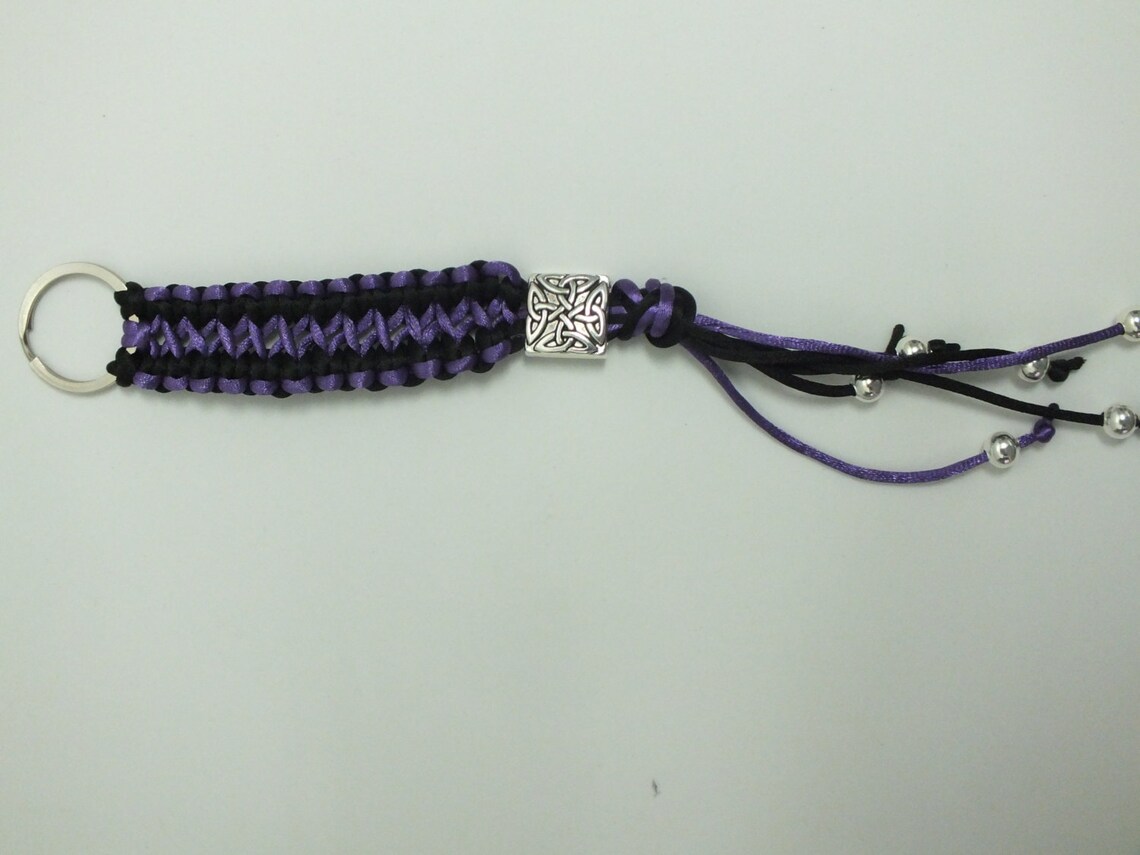 Silk Keychain Macramé Keychain Silk Cord Keyring Long Braided Keychain ...