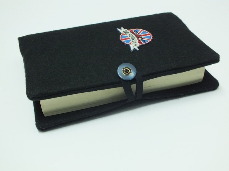 Fabric Book Cover, Bible Cover, Book Sleeve, Teachers Gift, Black Felt