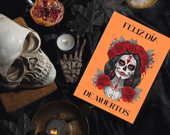 Day of the Dead, Happy Day of the Dead, Catrina, congratulations day of the dead, day of the dead, halloween, digital, breaking news, PDF card