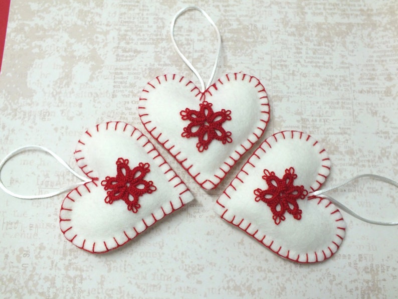 Heart Christmas Ornament Christmas Decor Snowflake Ornament | Etsy