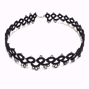 Black Lace Choker Gothic Choker Black Tatted Necklace - Etsy