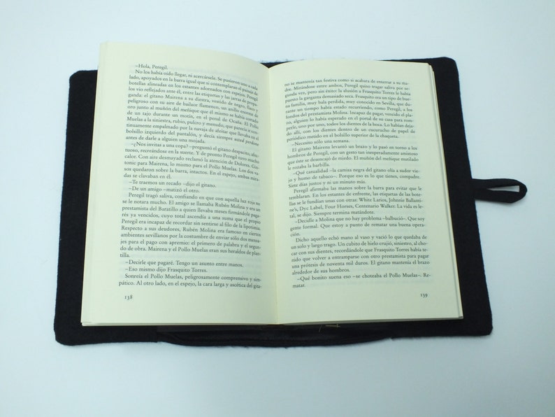 Fabric Book Cover, Bible Cover, Book Sleeve, Teachers Gift, Black Felt