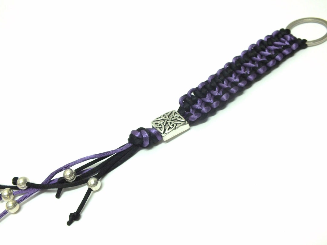 Silk Keychain Macramé Keychain Silk Cord Keyring Long Braided Keychain ...