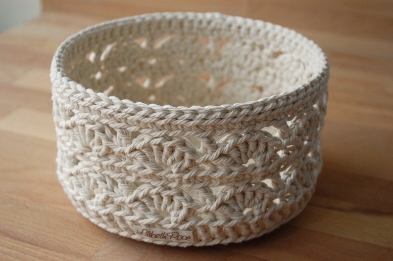 Lace Crochet Basket large Etsy