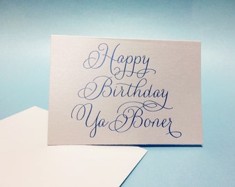 Tarjeta Feliz Cumpleaños, Feliz Cumpleaños Ya Boner, Tarjeta De Cumpleaños Divertida, Papelería Estampada De Aluminio, Regalo Divertido, Regalos Inapropiados