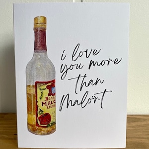Ik hou meer van je dan Malort, grappige wenskaart, Malort Gift, Chicago Gift, grappige verjaardagskaart, Chicago briefpapier, grappig briefpapier