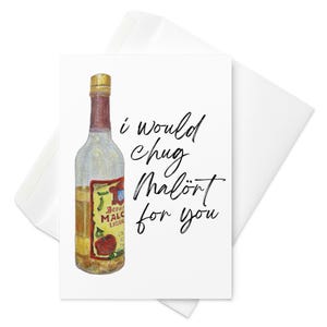 Eu beberia Malort por você, cartão de felicitações engraçado, presente Malort, presente Chicago, cartão de aniversário engraçado, papelaria Chicago, papelaria engraçada