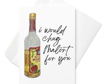 Bebería Malort por ti, tarjeta de felicitación divertida, regalo de Malort, regalo de Chicago, tarjeta de cumpleaños divertida, papelería de Chicago, papelería divertida