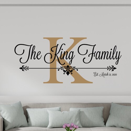 Family Name Established Date Wall Decal Vinyl Lettering Wall Etsy