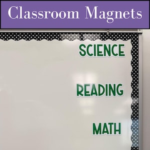 School Subject Magnets, Dry Erase Board Magnets, customized magnet, classroom decal, teacher decal, classroom dry erase board, class periods