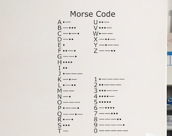 Morse Code, teacher decal, school classroom, vinyl wall decal, classroom wall decal, alphabet morse code, International morse code