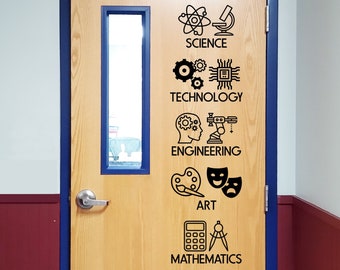 STEAM Lab, Science Technology Engineering Art Math Lab, school wall decal, classroom decor, vinyl wall decal, classroom wall decal, teacher