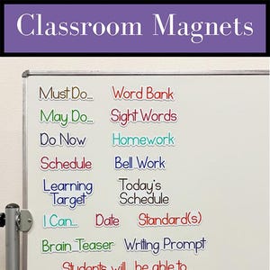 Classroom Magnets, Whiteboard Magnets, customized magnet, classroom decal, teacher decal, classroom dry erase, classroom magnets, Schedule