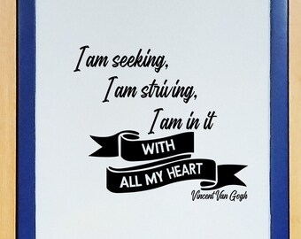 I am seeking, with all my heart, hard work, dedication decal, classroom decor, vinyl wall decal, classroom wall decal, student success