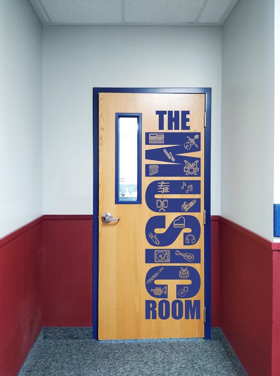 Music Room Door Decal | Vinyl Classroom Sign for Teachers | Band Choir Décor | Educational Wall Sticker | Music Classroom Vinyl