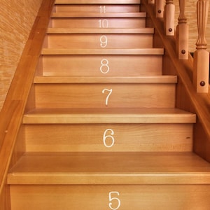 Number stairs, stair riser decal, vinyl words, home decor, stair words, staircase decal, stairway decal, learn to count, math decals, number