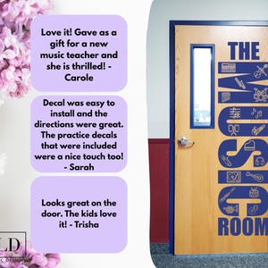Music Room Door Decal | Vinyl Classroom Sign for Teachers | Band Choir Décor | Educational Wall Sticker | Music Classroom Vinyl bild 9