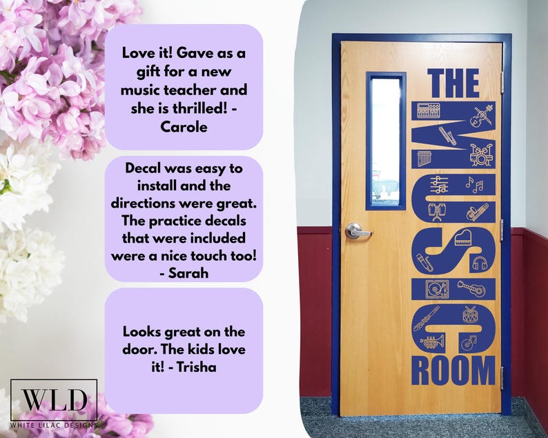 Music Room Door Decal | Vinyl Classroom Sign for Teachers | Band Choir Décor | Educational Wall Sticker | Music Classroom Vinyl bild 9