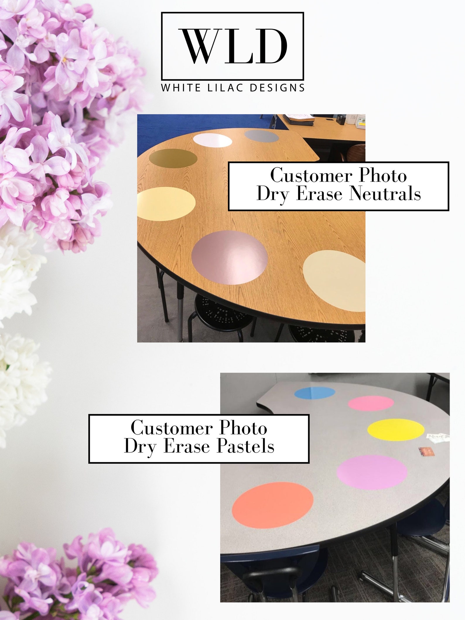 Dry Erase Circle Dry Erase Desk Classroom Decal Teacher Etsy