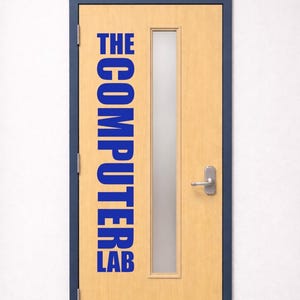 Computer Lab Door Vinyl Decal | Large Teacher Door Sign | STEM Classroom Decor | Removable but Not Repositionable | Robotics