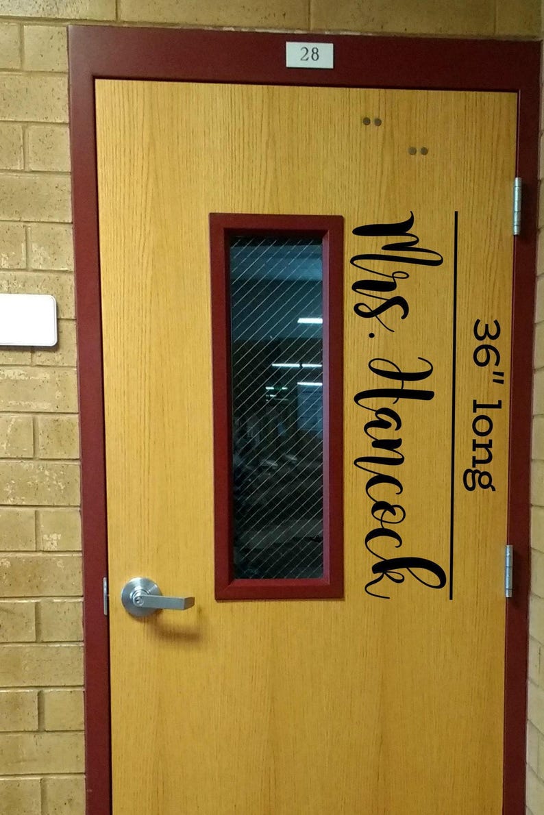 Teacher Name, teacher decal, classroom decor, vinyl wall decal, classroom wall decal, growth mindset, teacher door, farmhouse style, come in image 1
