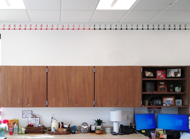 Number Line, math teacher decal, elementary math, positive negative numbers, basic math, negative integers, grade level math, skip counting zdjęcie 3