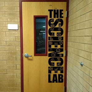 The SCIENCE Lab, teacher decal, school classroom, vinyl wall decal, classroom wall decal, Science, laboratory, plants animals weather growth