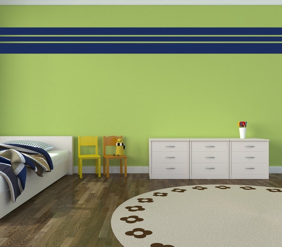 Three Stripes Accent Wall Boys Bedroom Decor Striped Wall Vinyl Wall Decal Stripes Wall Art Striped Wall Art Dorm Room Decor Decals
