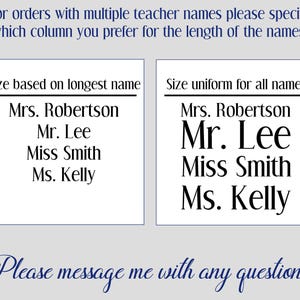Teacher Name, teacher decal, classroom decor, vinyl wall decal, classroom wall decal, growth mindset, teacher door, farmhouse style, come in image 2