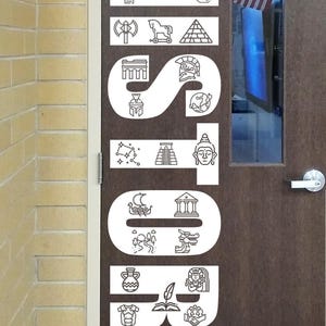 Ancient History Classroom Door Decal | Vinyl Door Sign for Teachers | History Classroom Décor | Educational Wall Sticker | World History Bild 2