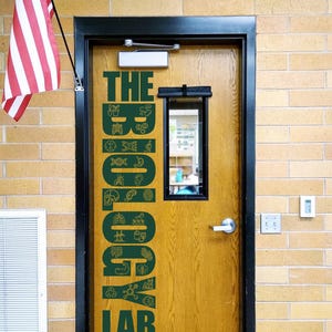 The BIOLOGY Lab, teacher decal, school classroom, vinyl wall decal, classroom wall decal, Biology science, blood human life, life cycle food