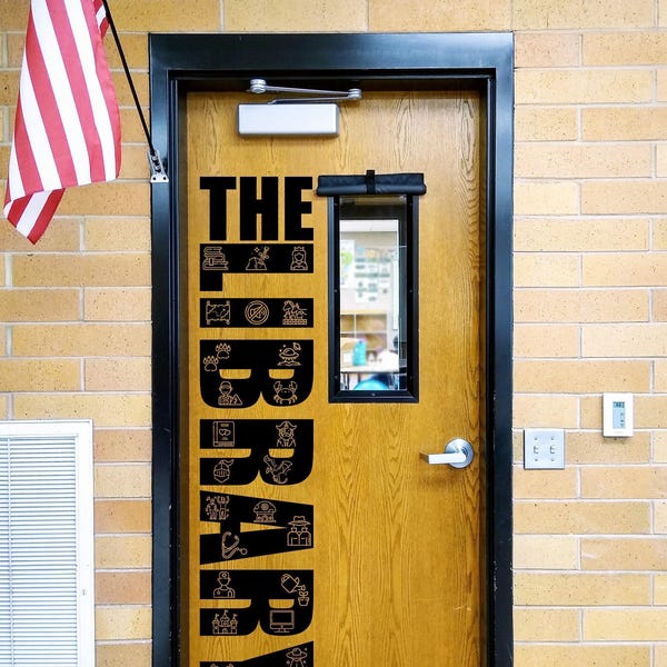 Library Door Decal | Vinyl Classroom Sign for Teachers | School Library Décor | Reading Lab Door Sticker | Educational Wall Vinyl | Media