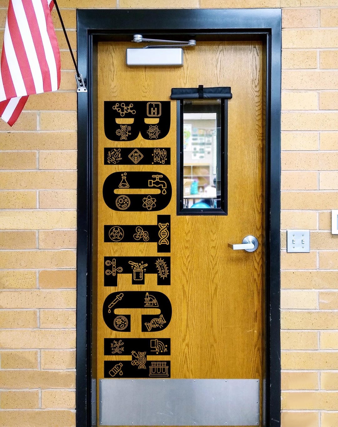 Biotechnology Lab Door Vinyl Decal With Science Icons | Large STEM ...