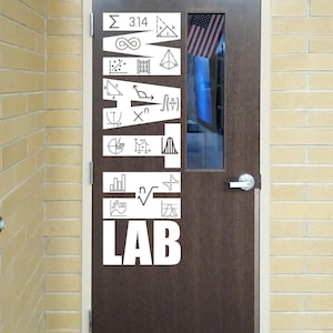 Advanced Math Door Decal | Vinyl Classroom Sign for Teachers | Algebra Geometry Calculus Decor | Math Lab Wall Sticker | Math Lab Classroom