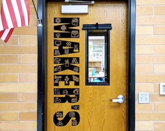 Maker's Lab Door Decal | Vinyl Classroom Door Sign for Teachers | STEM STEAM Lab Entrance Decor | Innovation Lab Vinyl Sticker