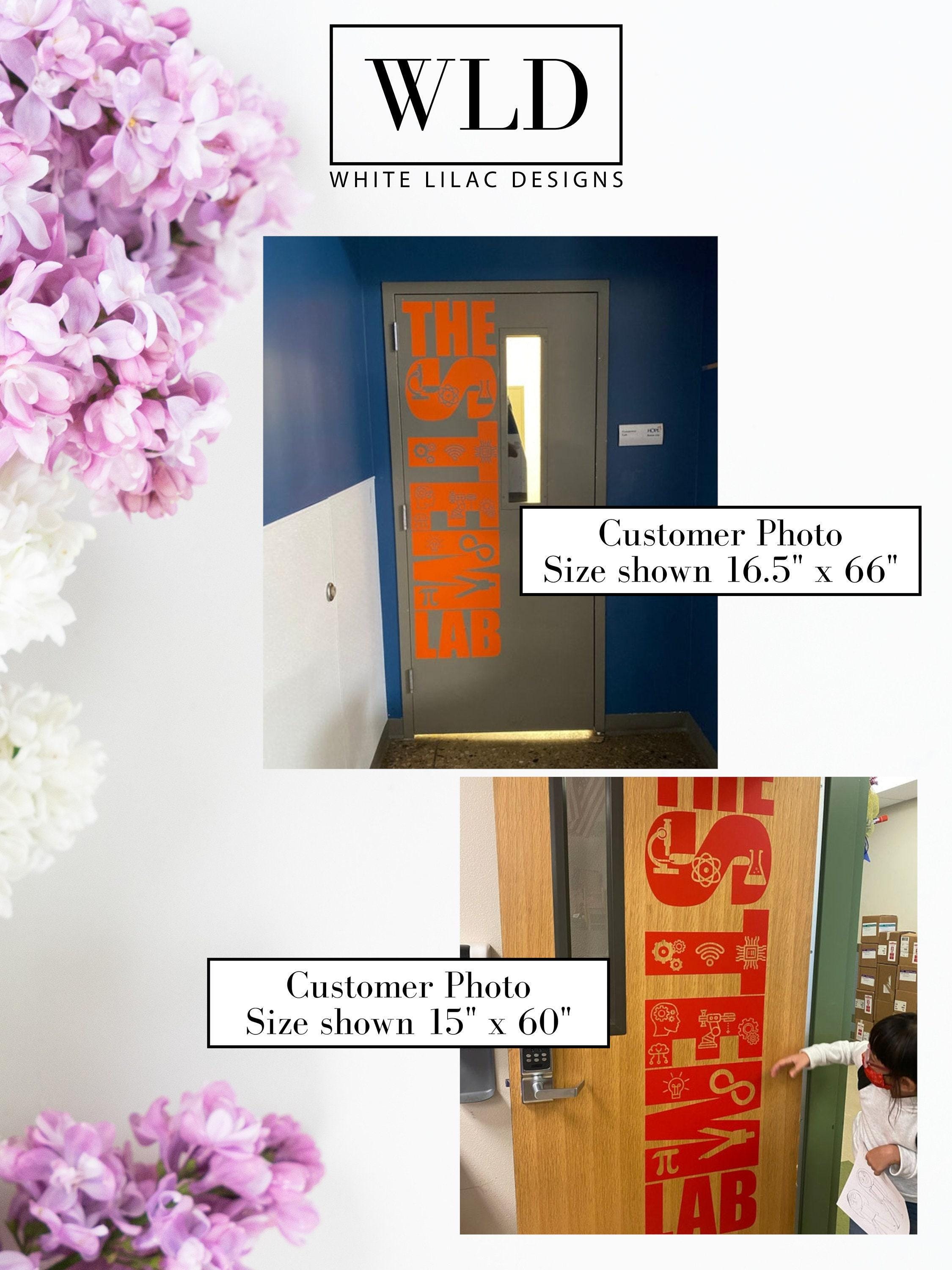 The STEM Lab, teacher decal, school classroom, vinyl wall decal, classroom wall decal, STEM Class, teacher door, Science, Technology, Math