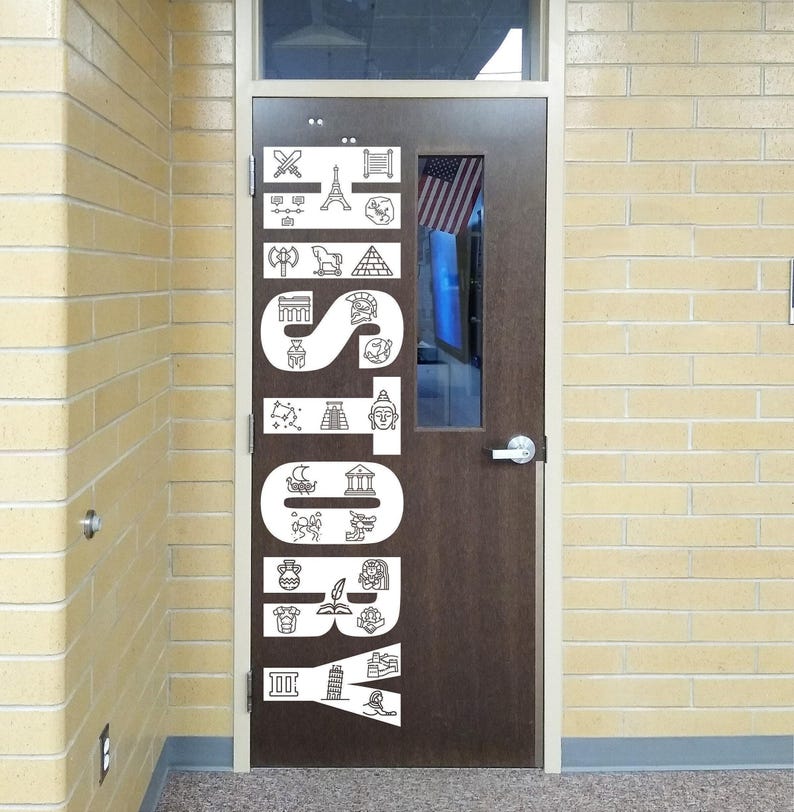 Ancient History Classroom Door Decal | Vinyl Door Sign for Teachers | History Classroom Décor | Educational Wall Sticker | World History Bild 1