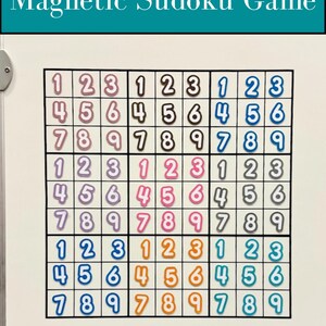 Sudoku Magnetic Game, White Board game, Fast finishers, Teacher must haves, classroom decal, teacher decal, classroom magnets, indoor recess bild 2